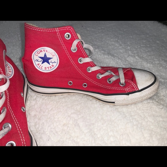 Red High-Top Converse - Picture 2 of 4